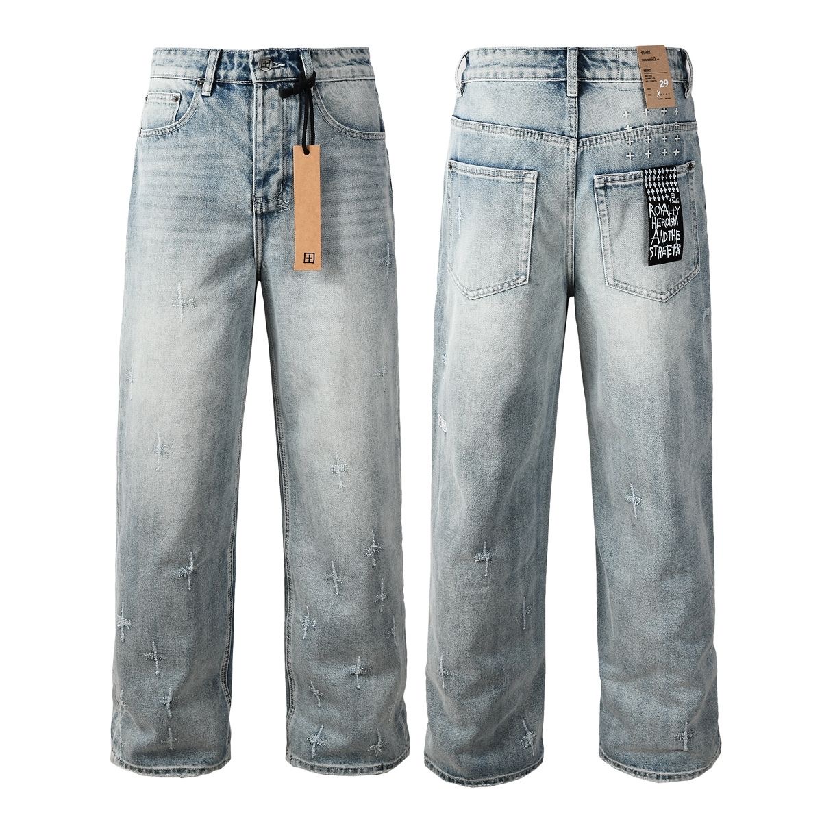 Ksubi x Karma Review Items Cross Stitch Wide Leg Jeans
