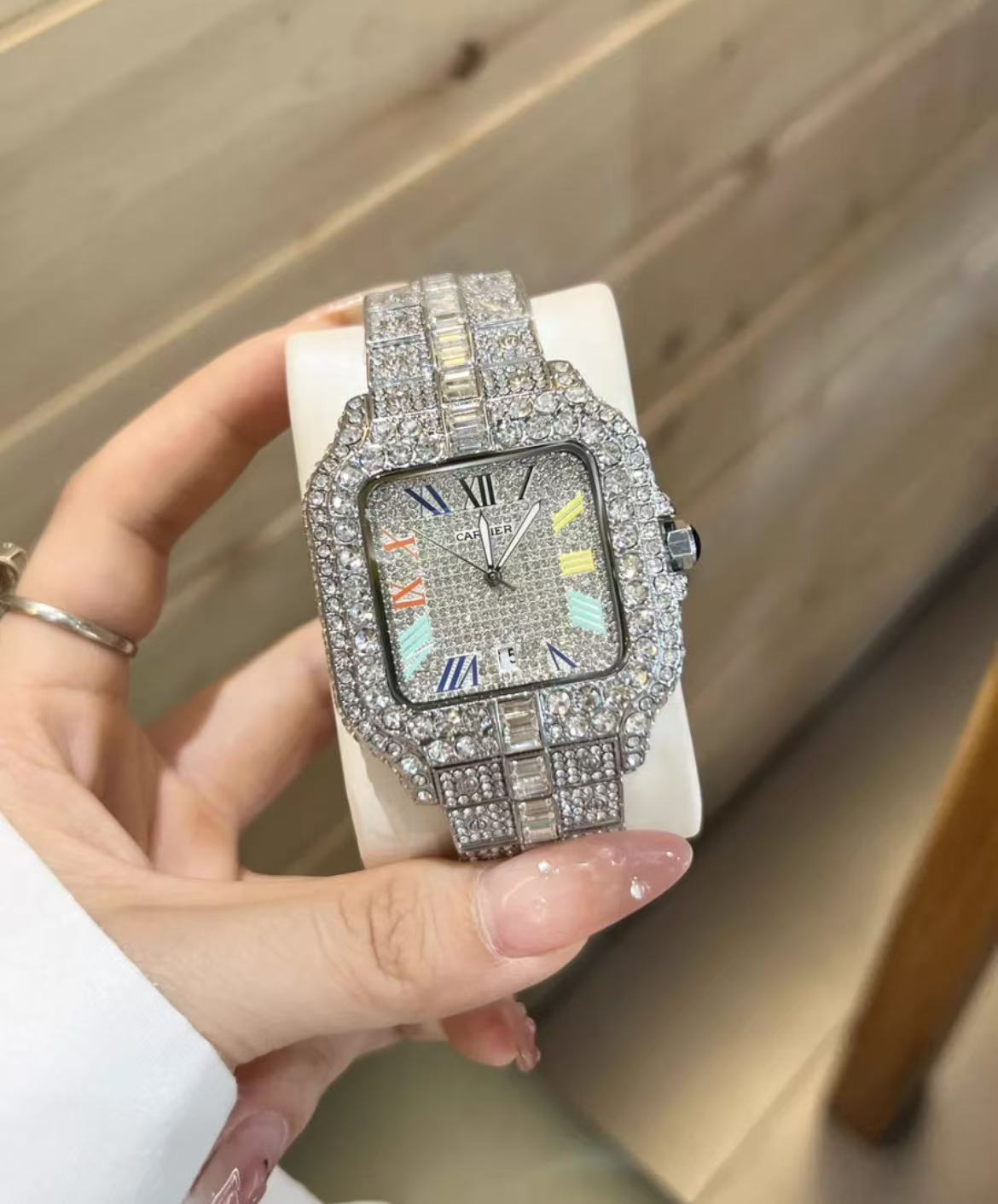 Cartier diamond quartz watch