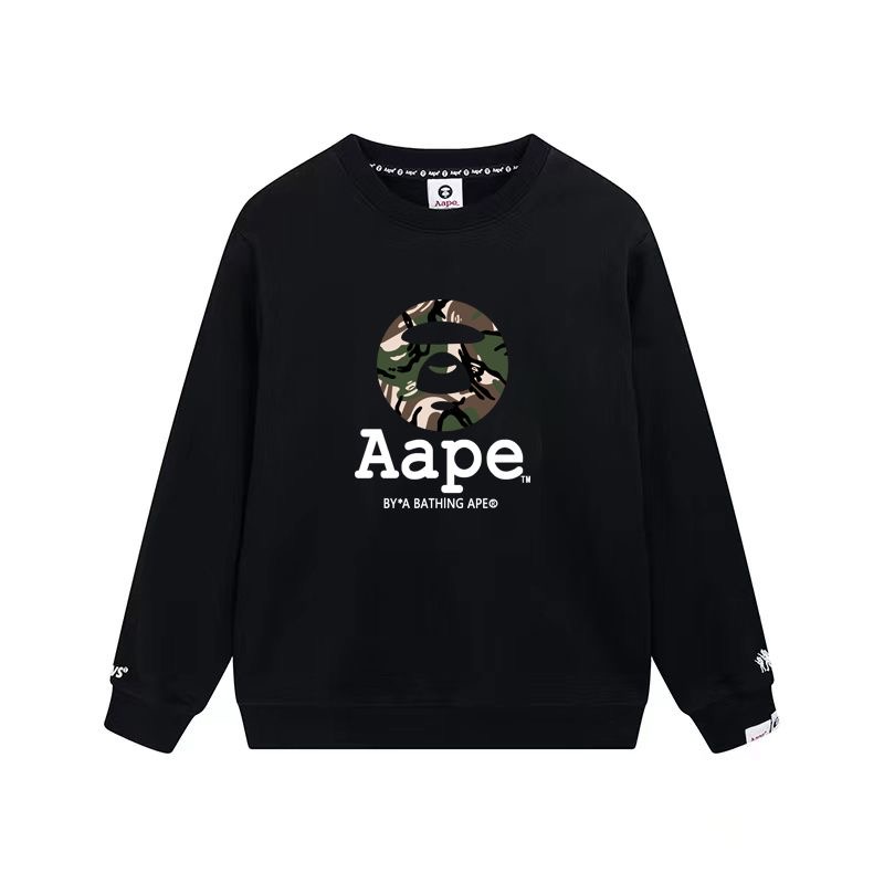 BAPE Camo Letter Graphic Crew Neck Long Sleeve Sweatshirt