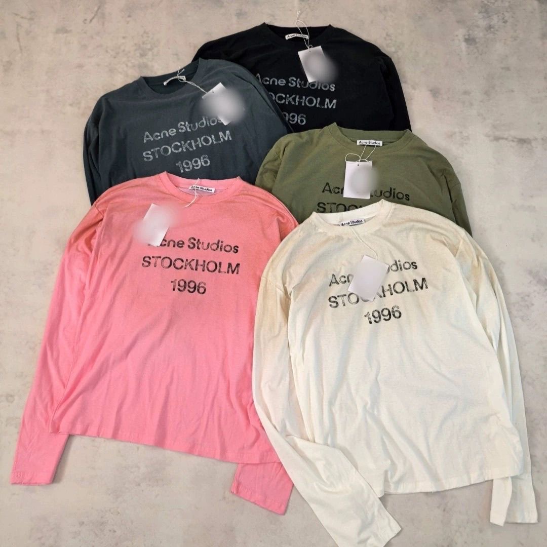 Acne Studios Basic Solid Color Crew Neck Long Sleeve T-Shirt