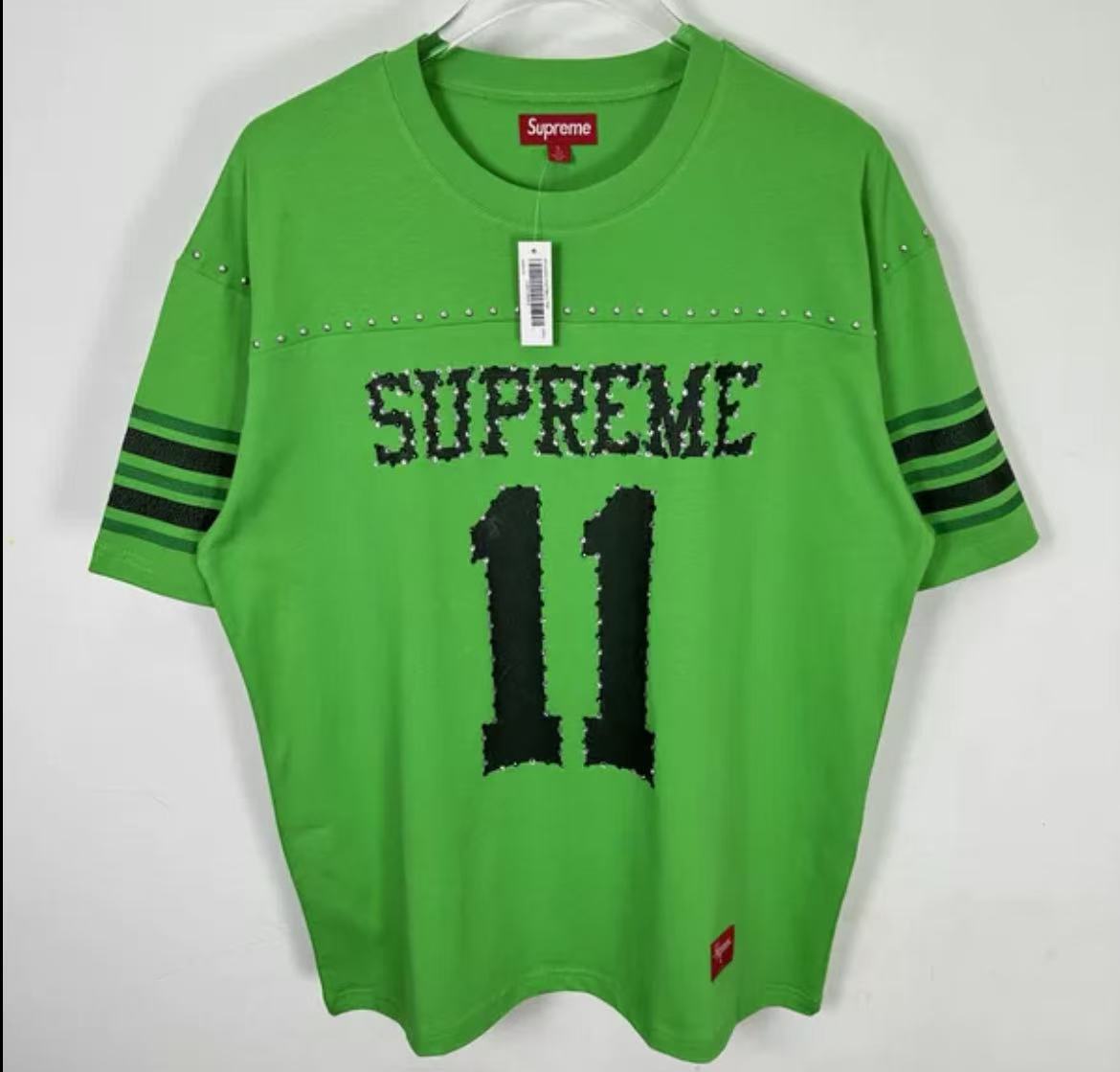 Supreme 11 Studded Striped Short Sleeve T Shirt