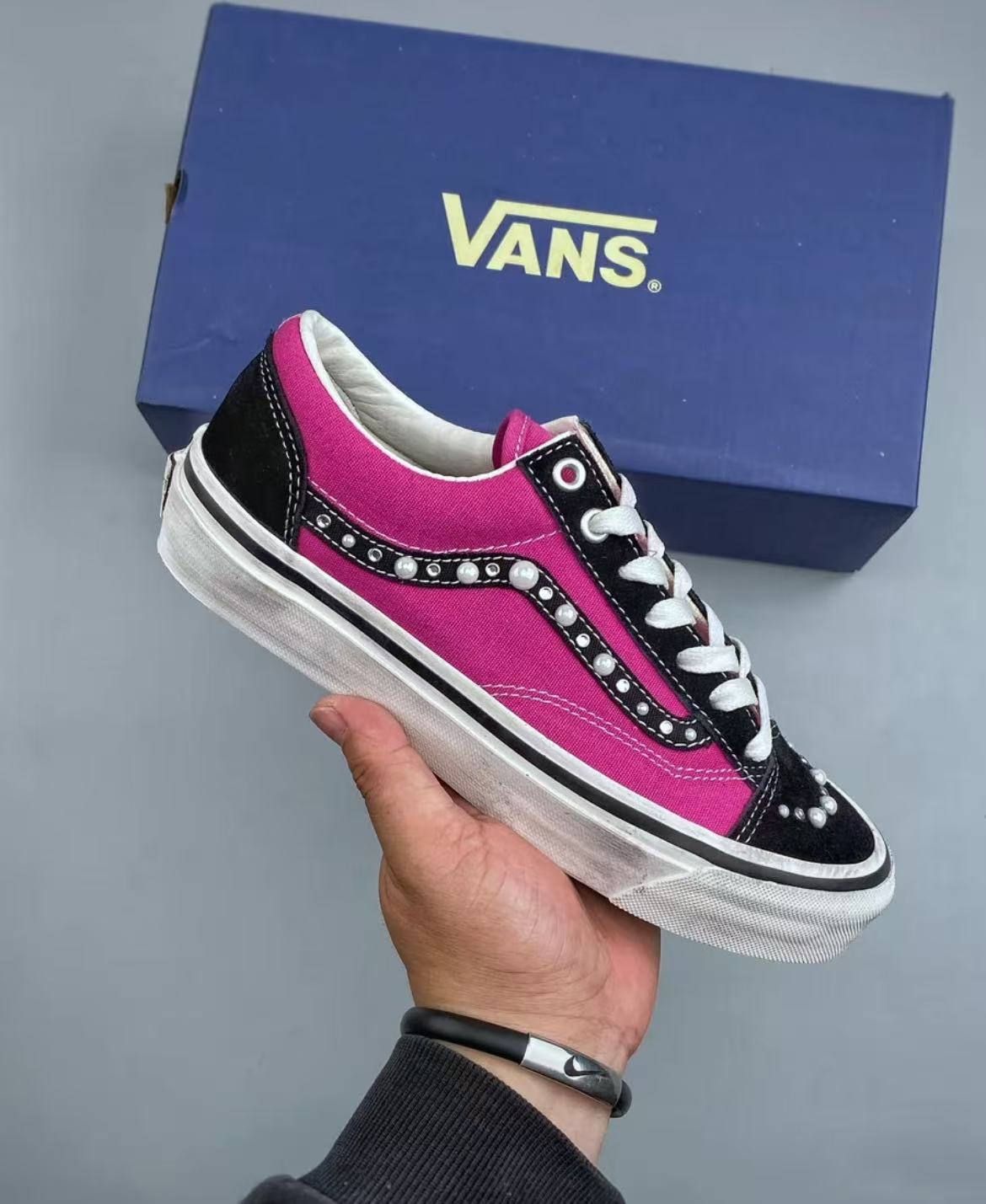 Vans Old Skool Pearl Studded Skate Sneakers