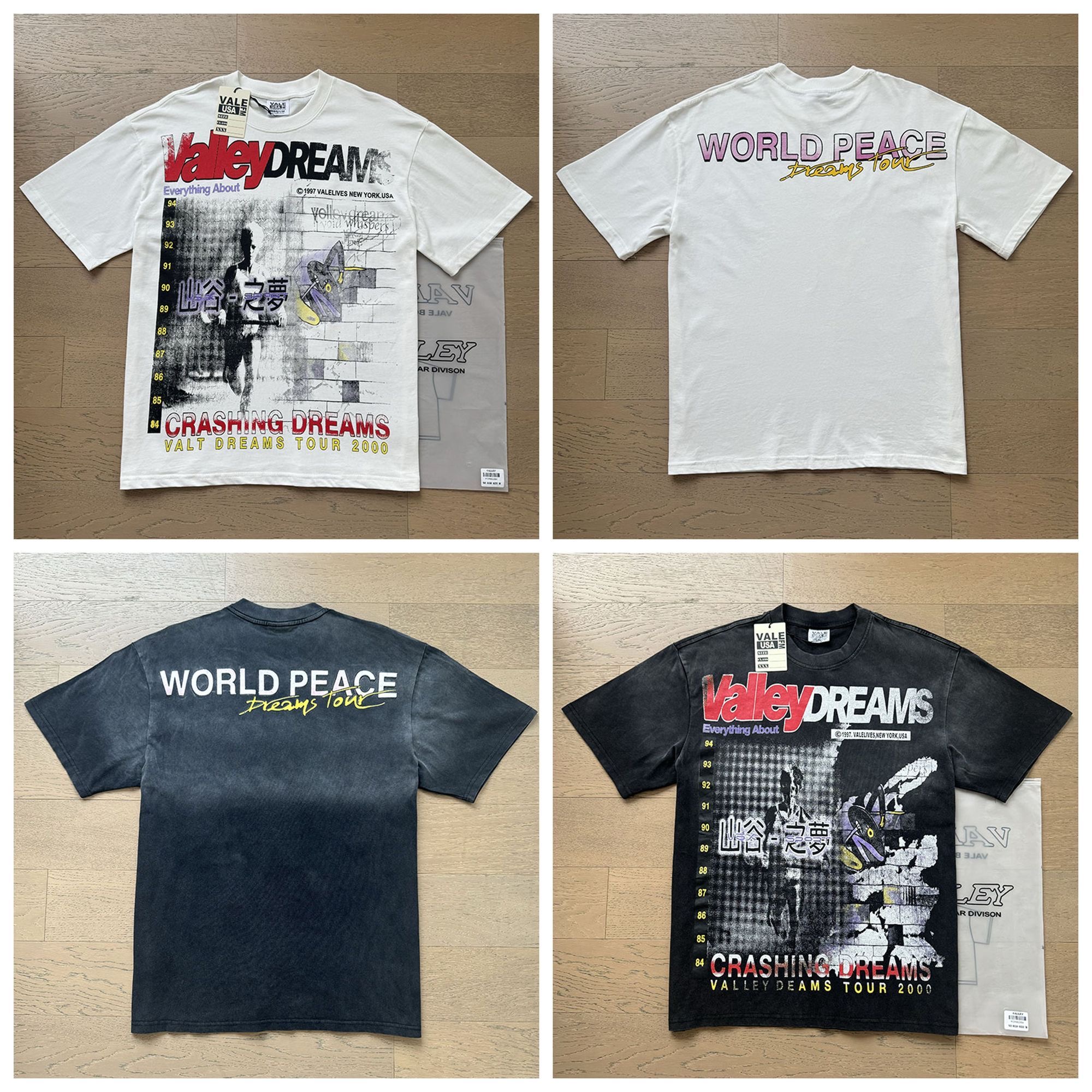 Vale Forever Valley Dreams World Peace Vintage Washed Oversized Short Sleeve T-Shirt