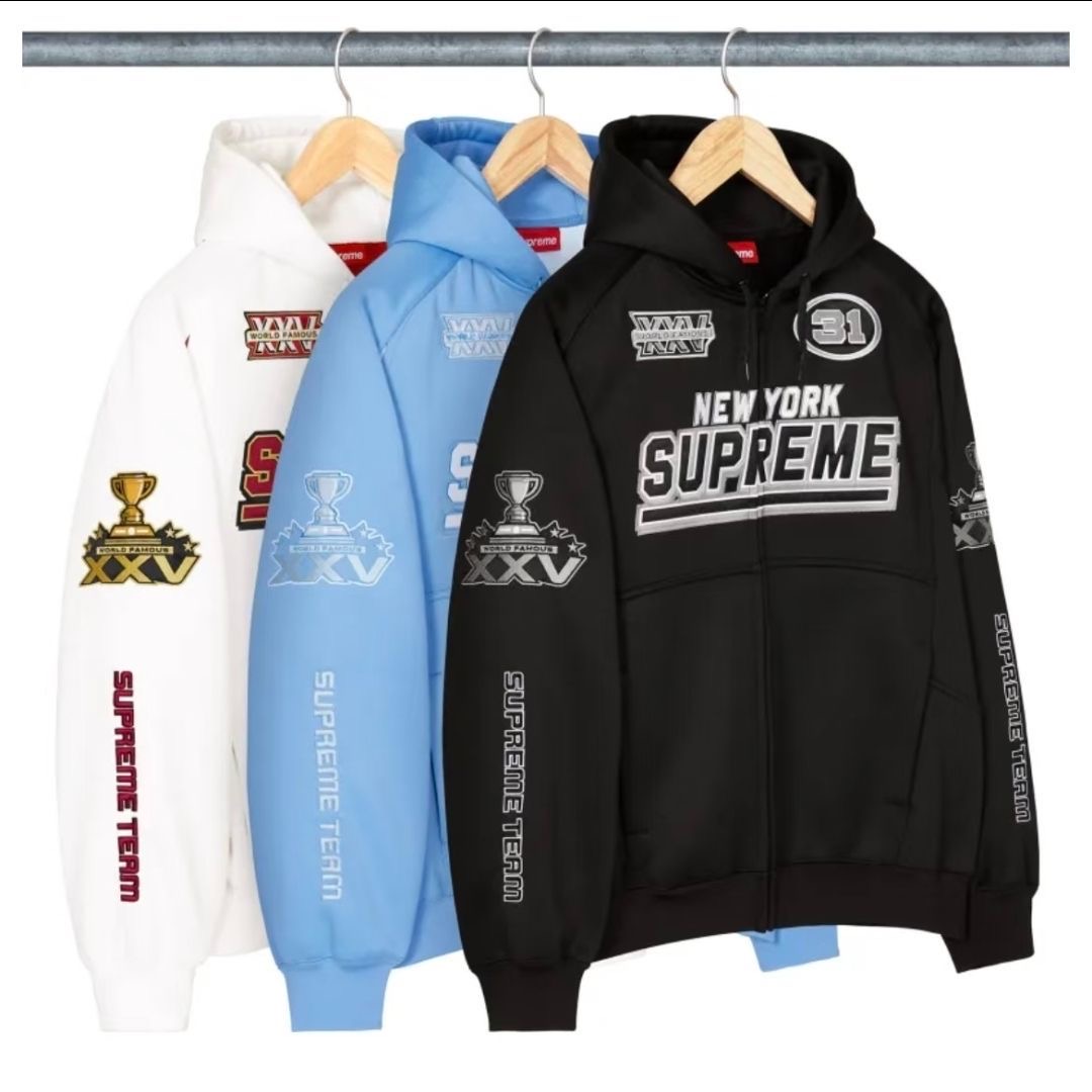 Supreme New York Trophy Patch Zip Up Hoodie