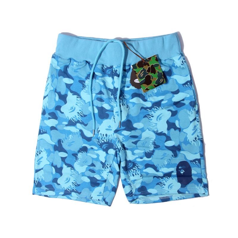 BAPE Blue Camo Ape Head Print Sweat Shorts