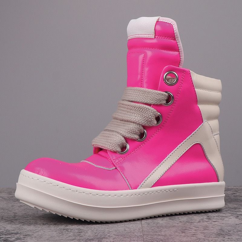 Rick Owens Geobasket Black & White High-Top Sneakers