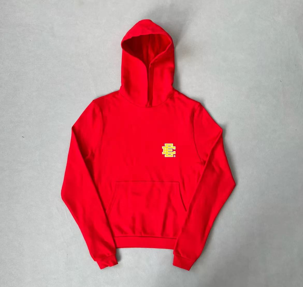 1:1 best quality EE Eric Emanuel EE Logo Hoodie & Sweatpants Tracksuit 3 Colors Red Purple Orange