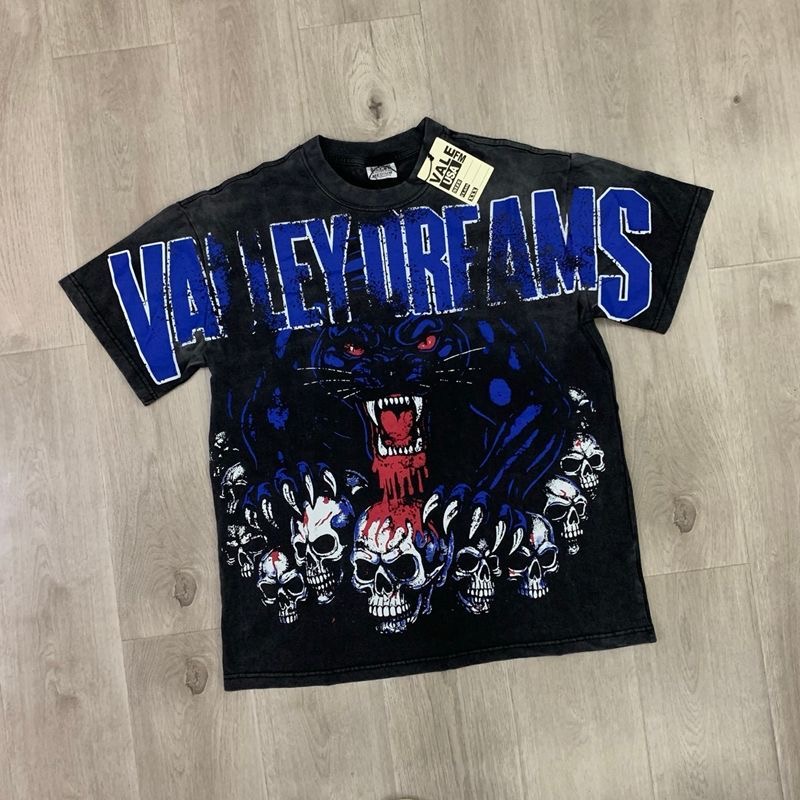 Vale Panther Skull Tee Washed Black