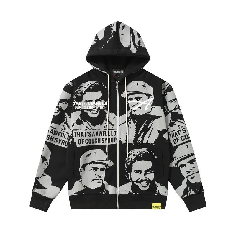 Portrait Graphic Full Zip Hoodie