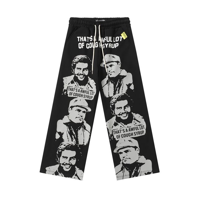 Portrait Graphic Wide Leg Sweatpants