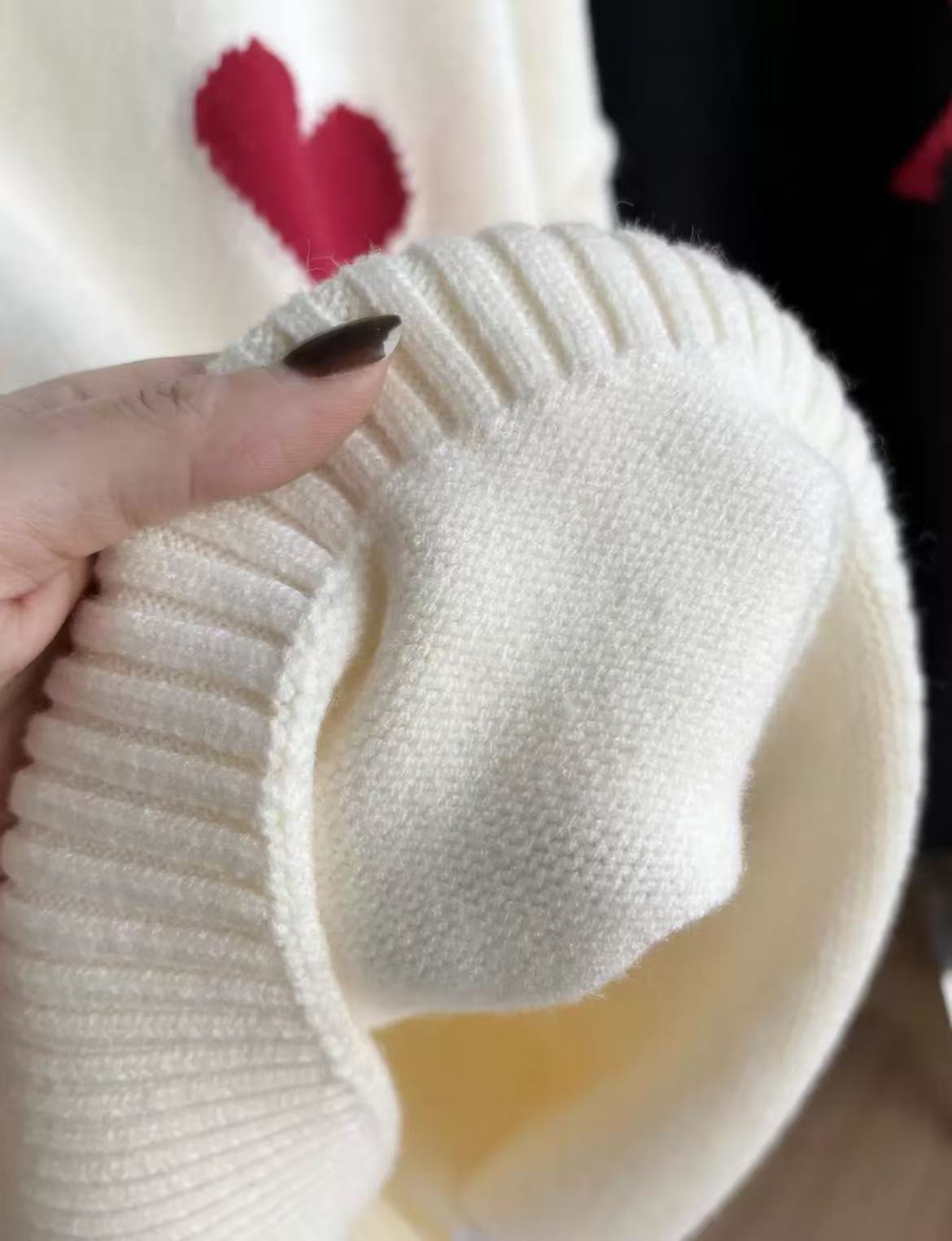 amiri Red Heart A Long Sleeve Cardigan Sweater