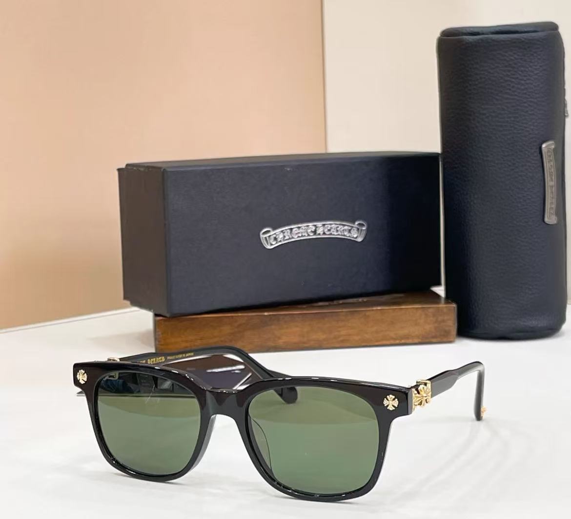 Chrome Hearts Coxucker Tortoise Shell Frame Blue Lens Sunglasses