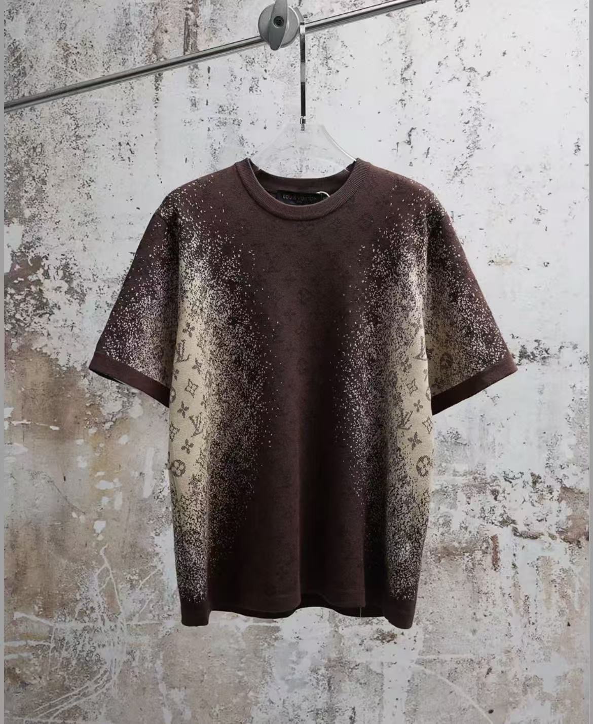 Louis Vuitton Gradient Speckled Monogram Knit Short Sleeve T-Shirt