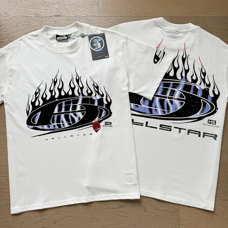 Hellstar Flame Oval Logo Print Short Sleeve T-Shirt