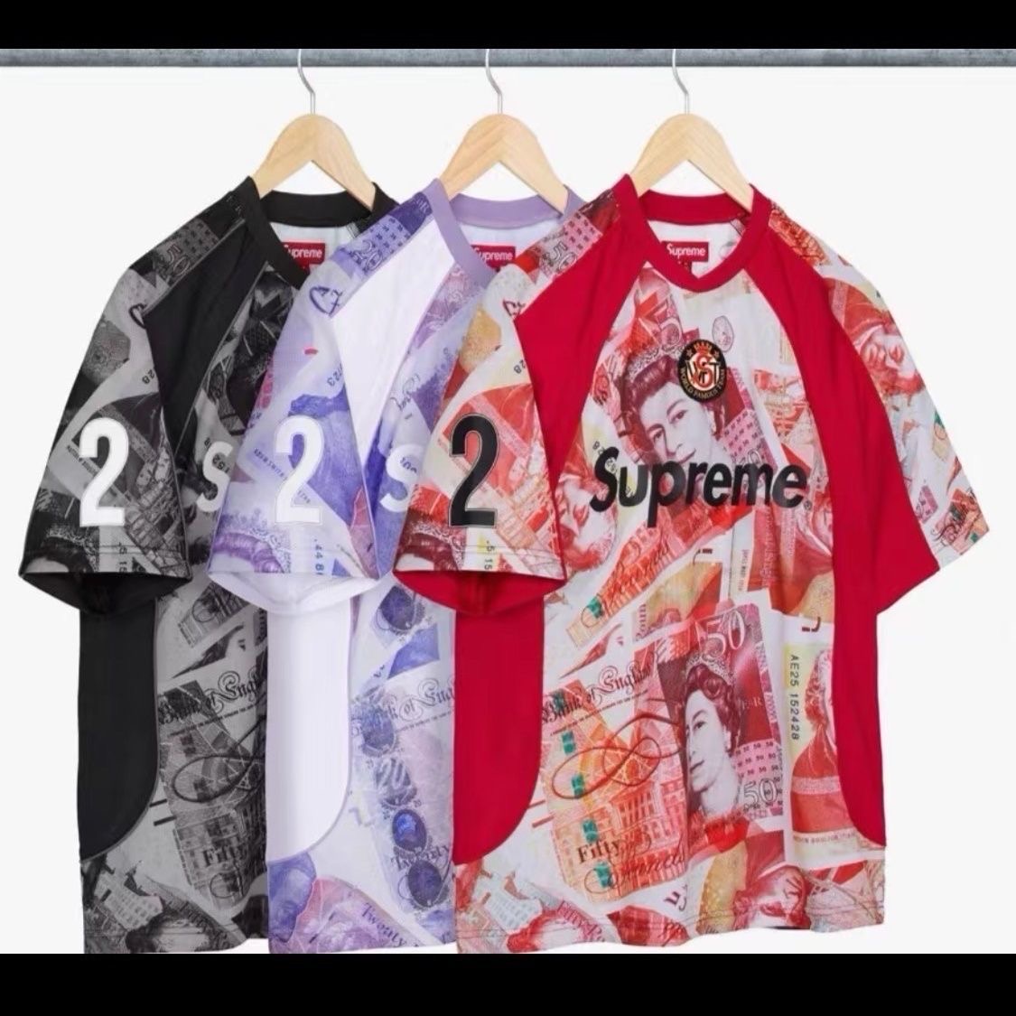 Supreme £50 Banknote Print Soccer Jersey