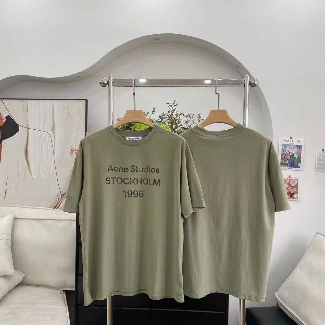 Acne Studios Stockholm 1996 Distressed Print Short Sleeve T-Shirt