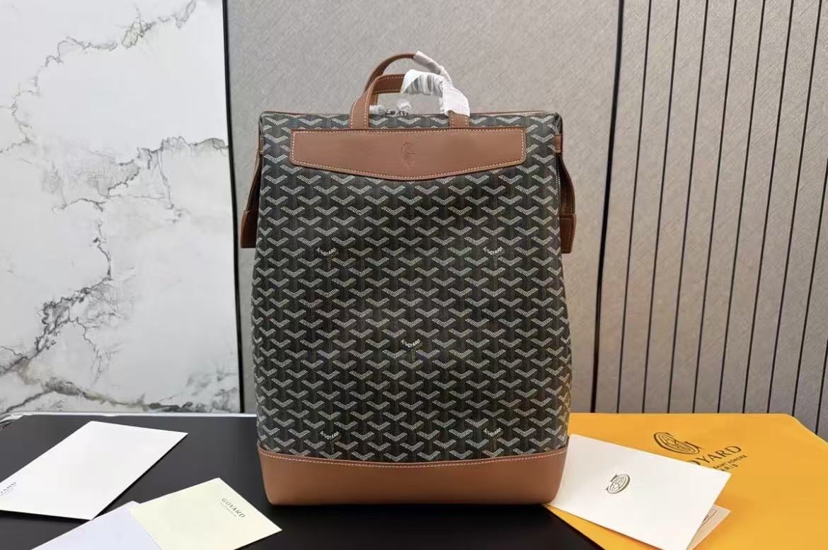 Goyard Cisalpin Goyardine Canvas & Calfskin Backpack