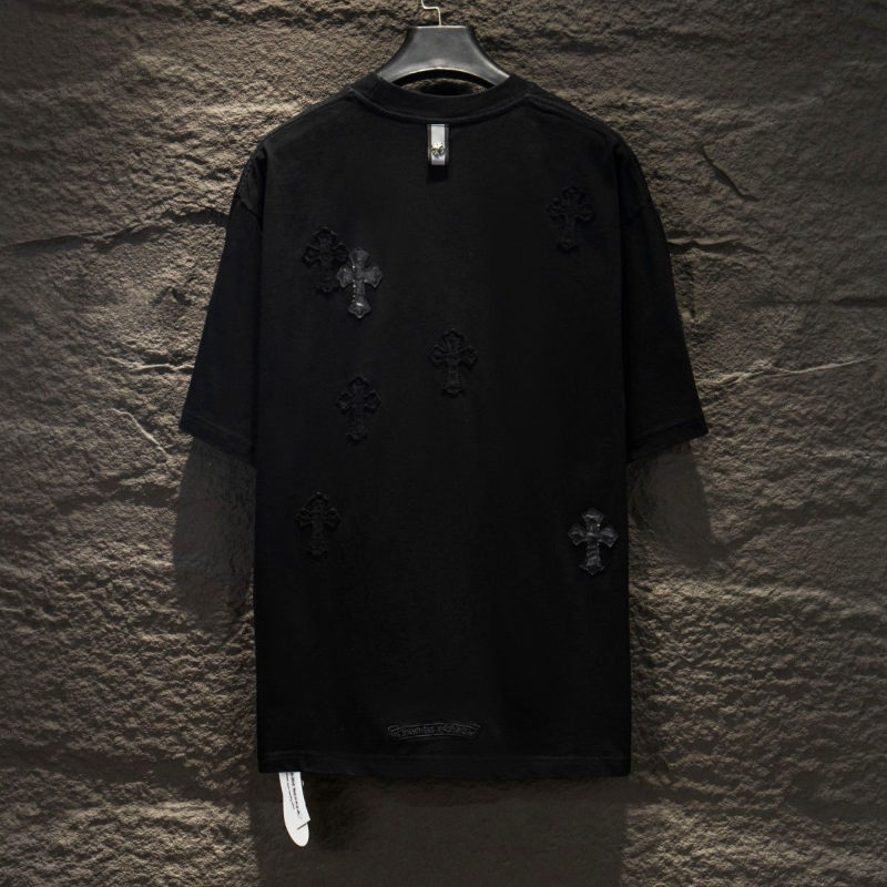 Chrome Hearts Summer T-Shirt Cross Patch Leather Embroidered Logo Unisex