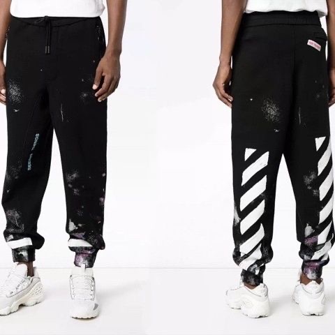 1:1 Full Colorful Print Pants Black