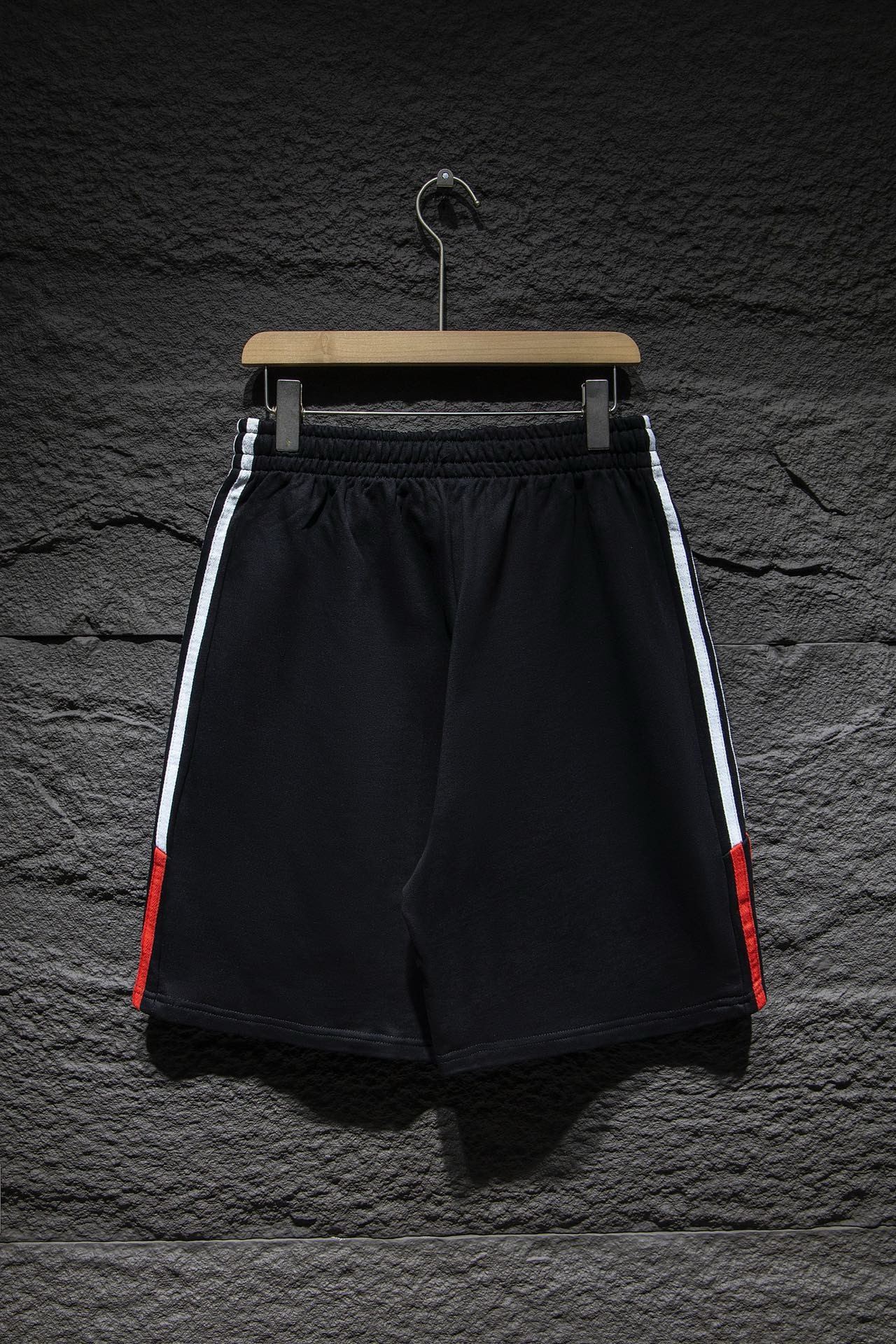 balenciaga patchwork embroidery black and white shorts