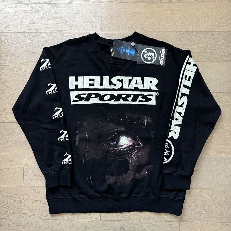 Hell Star Logo 96 Letters Vintage Wash crewneck